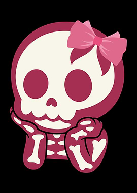 Girls Skull Xray Pink