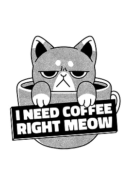 Angry cat coffee drink