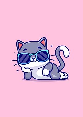 Cool cat wearing glasses