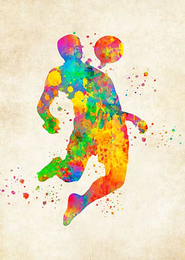 Football player watercolor