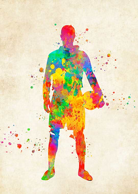 Football player watercolor