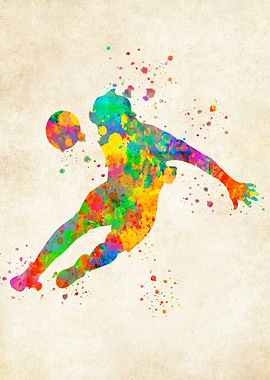 Football player watercolor