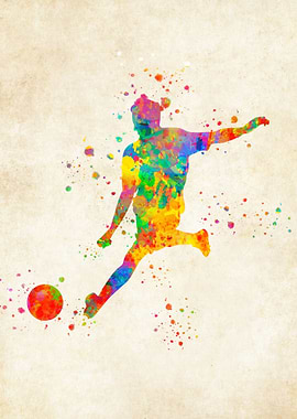 Football player watercolor