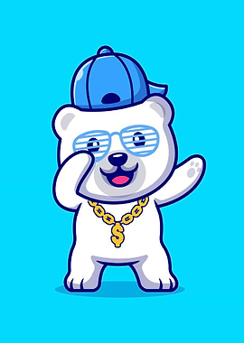 swag polar bear with hat