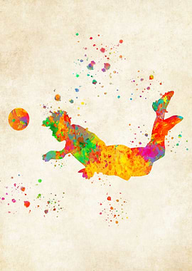 Football player watercolor