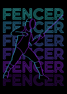 Fencer Fencing Retro