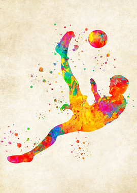 Football player watercolor