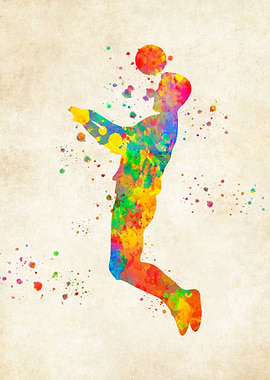 Football player watercolor