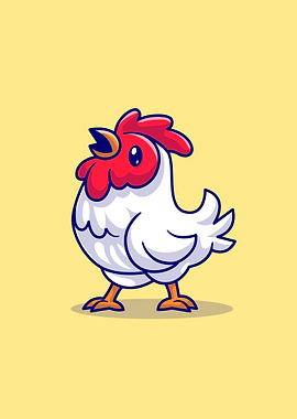 Cute chicken crowing
