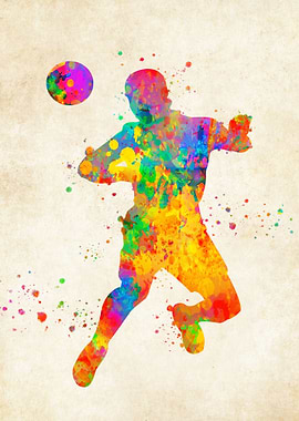 Football player watercolor