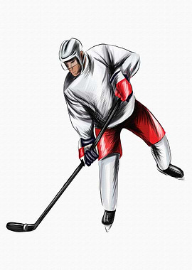 Abstract hockey player