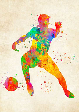 Football player watercolor