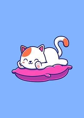 Cute cat laying on pillow