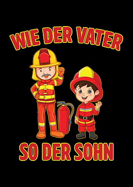 Vater Sohn Feuerwehrmann