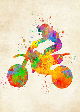 Motocross Watercolor