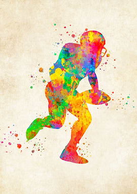 Football America Watercolo