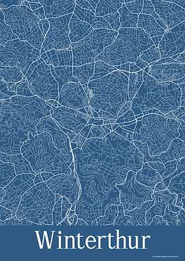 Winterthur Blue Map