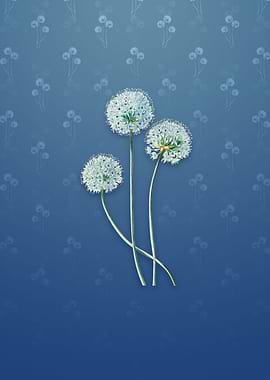 Vintage Blue Leek Flower