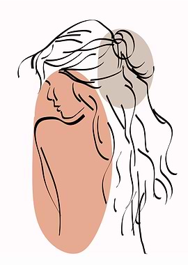 Woman Minimalist Line Art