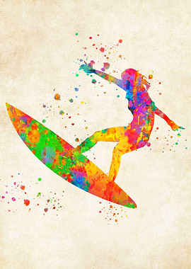 Windsurfing watercolor