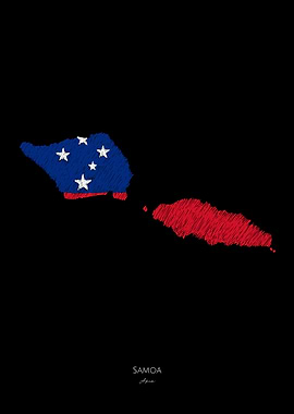 SAMOA MAP FLAG BESTSELLING