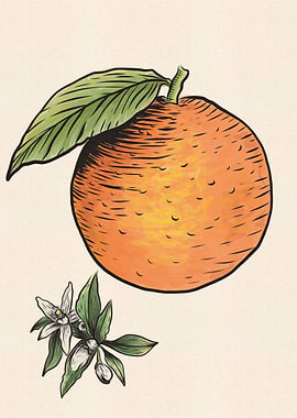 Vintage Orange Poster Ki