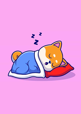 shiba inu dog sleeping