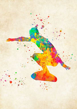 Windsurfing watercolor