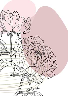 Peony Flowers Art