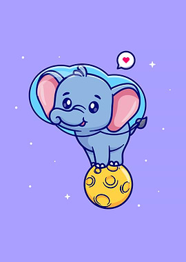 Cute elephant astronaut