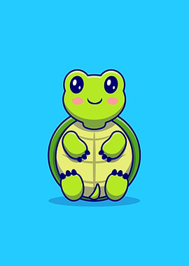 Cute turtle sit cartoon