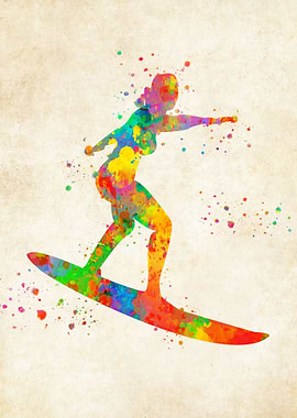 Windsurfing watercolor