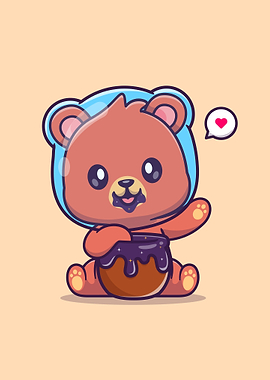 Cute astronaut bear