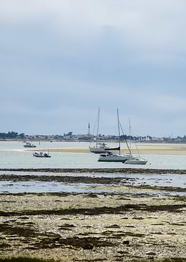 pleasure boats at lowtide