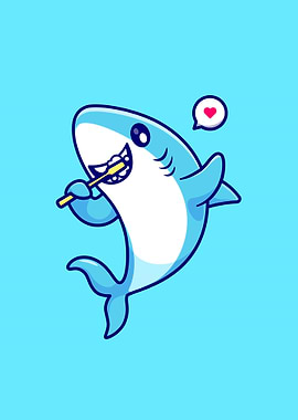 Cute shark brush teeth