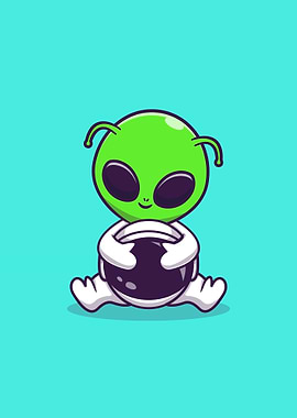 alien with astronaut suit