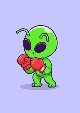 Cute alien boxing