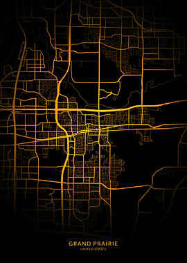 Grand Prairie USA City Map