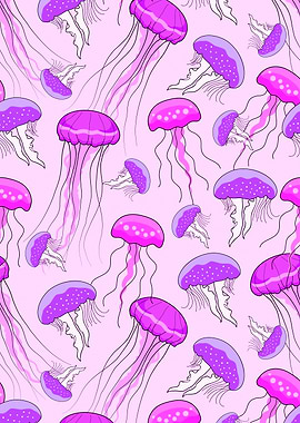 Purple pink jallyfish