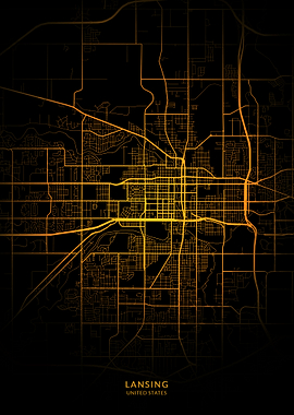 Lansing USA City Map