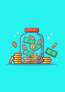 Jar With Coin And Money