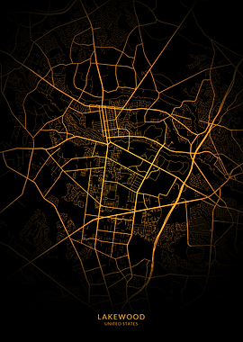 Lakewood USA City Map