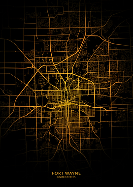 Fort Wayne USA City Map