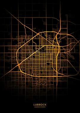 Lubbock USA City Map