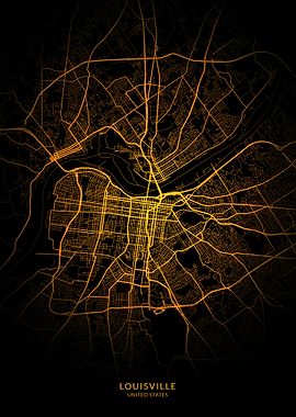 Louisville USA City Map