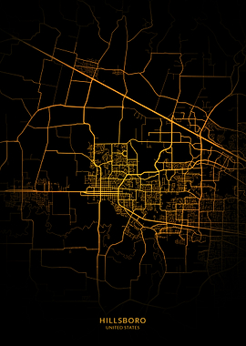 Hillsboro USA City Map
