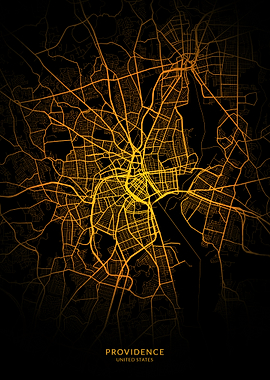 Providence City Map Gold