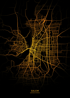 Salem City Map Gold