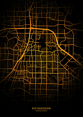 Richardson City Map Gold