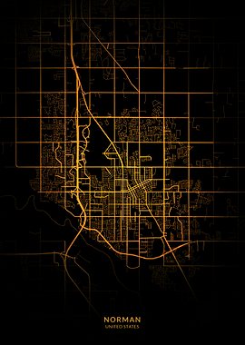 Norman City Map Gold